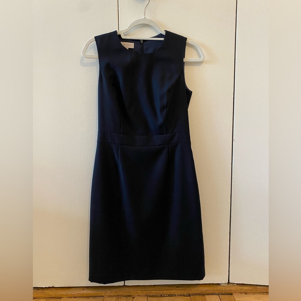 Hobbs London navy wool sleeveless dress.  Never worn, excellent condition!
